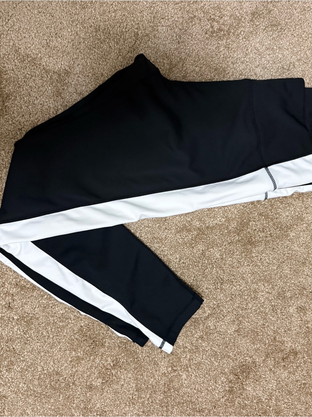 Black‎ Leggings with White Side Stripe